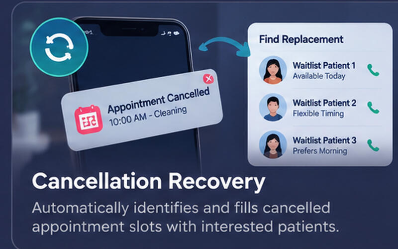 Cancellation Recovery Automatically helps recover cancelled appointment slots